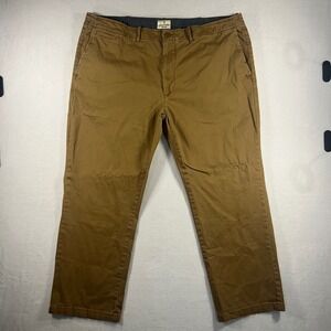 Mutual Weave Khaki Straight Leg Casual Chinos Mens Size 42x29
